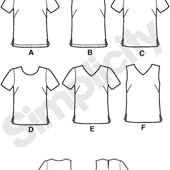 Simplicity Easy-to-Sew Pattern 1660 Misses Loose Fitting Tops Sizes 4-26 XXS-XXL - Picture 2 of 2